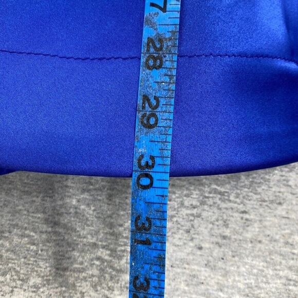 Hebeos Dress Womens 10 Blue Mini Satin Long Sleeve Formal Prom Party Dance NEW - Picture 12 of 16